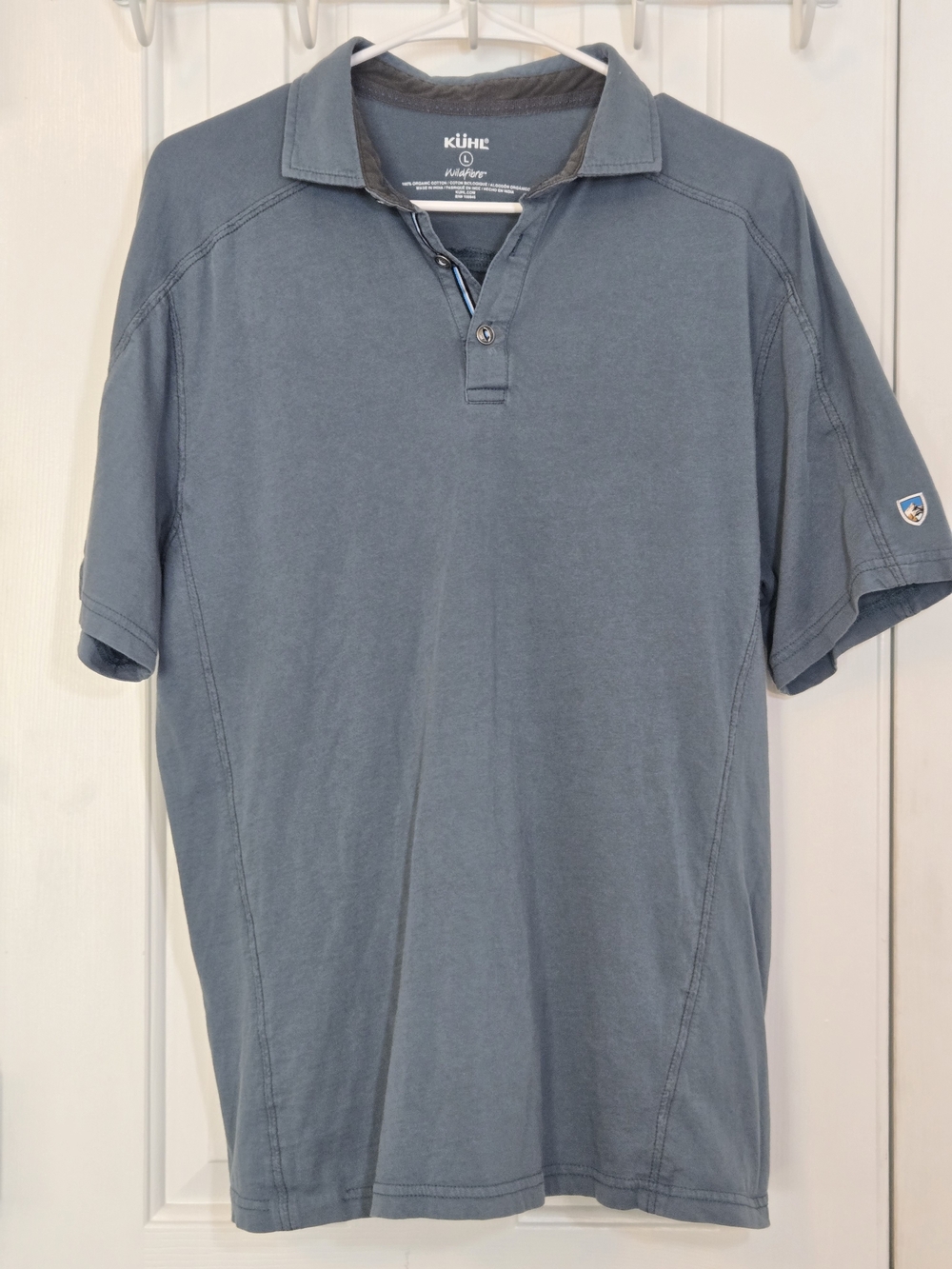 Kuhl Wildfibre Men's Slate Blue Organic Cotton Short Sleeve Polo Size L